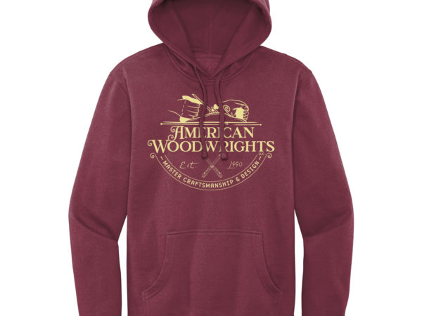 American Woodwrights Fleece Maroon Hooded Sweatshirt